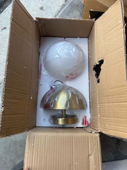 40-Watt Modern1-Light Gold Globe Pendant Light Adjustable Ceiling Light with White Glass Shade