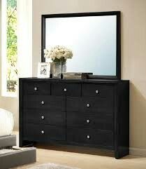 Brand new black or walnut 9-drawer dresser with silver knobs