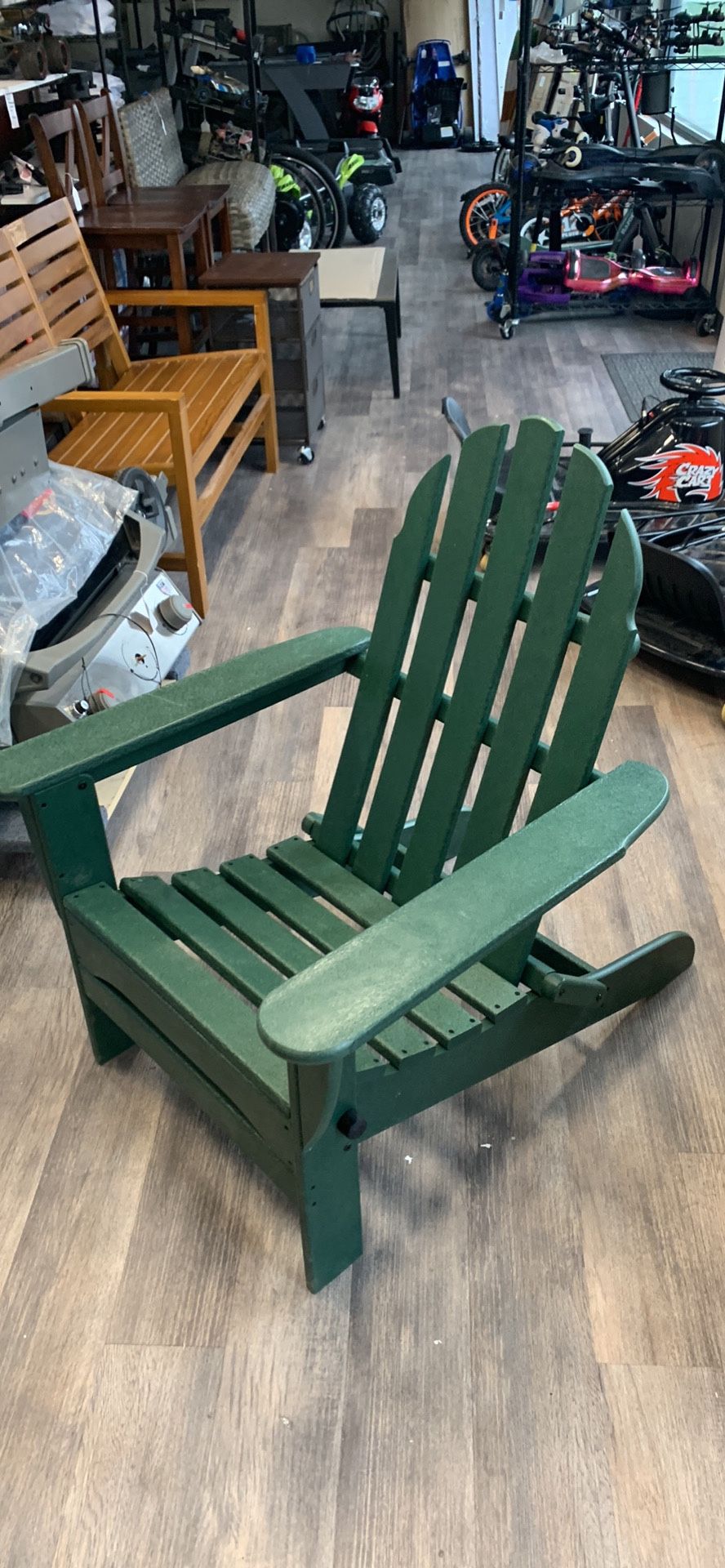 New Polywood Folding Adirondack Chair, Green
