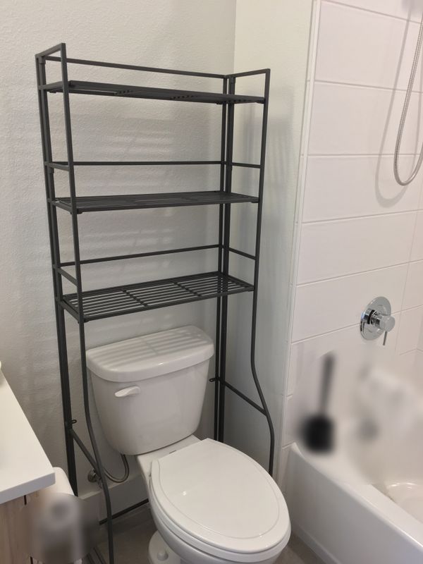 Iron folding bath etagere/ Over the toilet organizer for Sale in San ... Iron folding bath etagere/ Over the toilet organizer for Sale in San ...