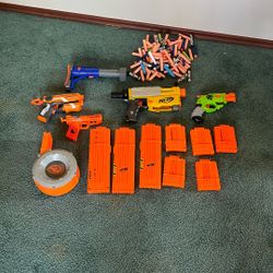 Nerf Guns, Ammo, Magazines, Drum, & Bullets 