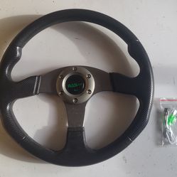 Grey RASTP steering wheel.