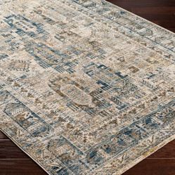 Area rug Blue And Grey 8 X 10 new 