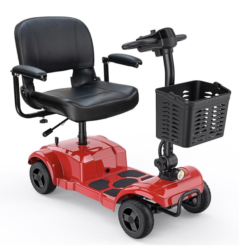 ENGWE Folding 4 Wheel Mobility Scooter15 Mile Long Range 250W Electric Powered Mobile Wheelchair for Seniors Adult with Detachable Basket Front Lig