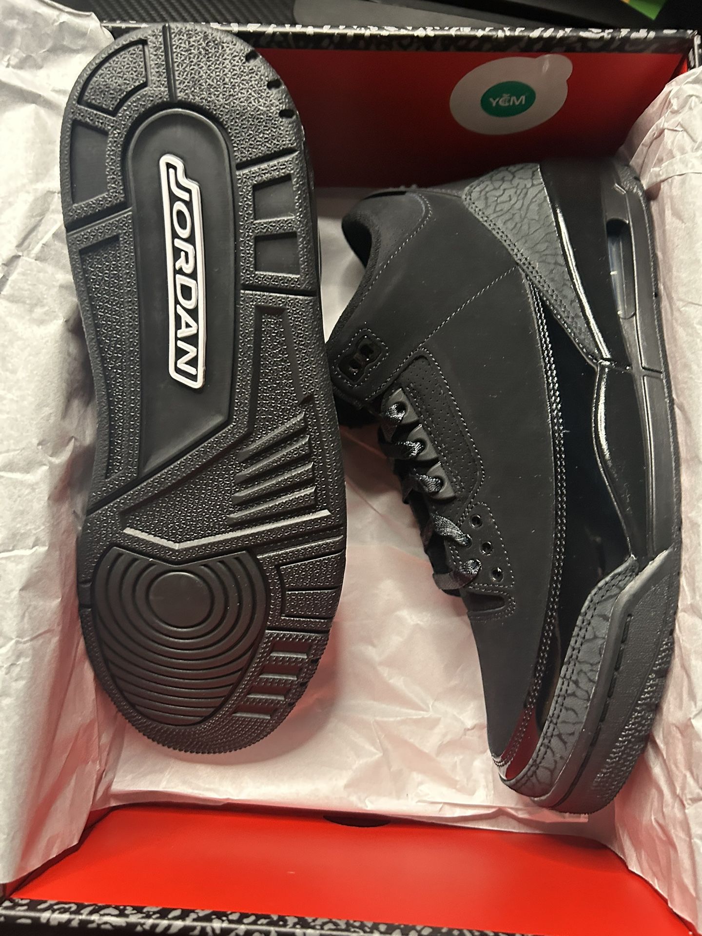 Jordan 3 Black Cat Size 9.5 New