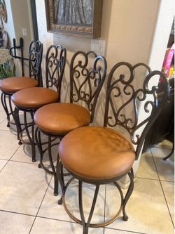 set of 4 new seat cover with heavy brass metal bar stool