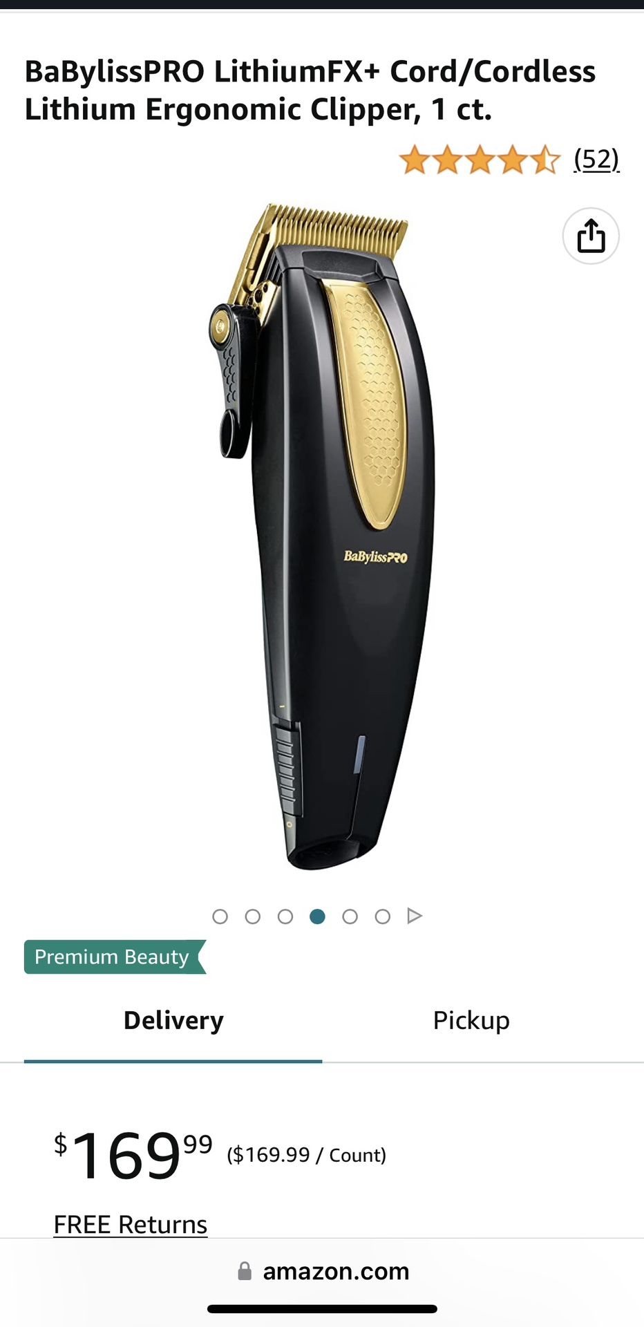 BaByliss PRO LITHIUM FX CORD/CORDLESS CLIPPER