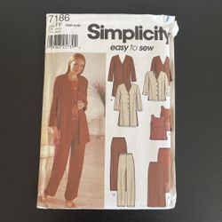 Simplicity Sewing Pattern Easy To Sew 7186 18W - 24W Jacket Pants Top Skirt