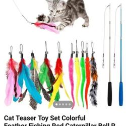 8 Different Cat Toys Set 3in1 Brush Massager Entertainment Active Cofort Stress Relief Hunting Games 