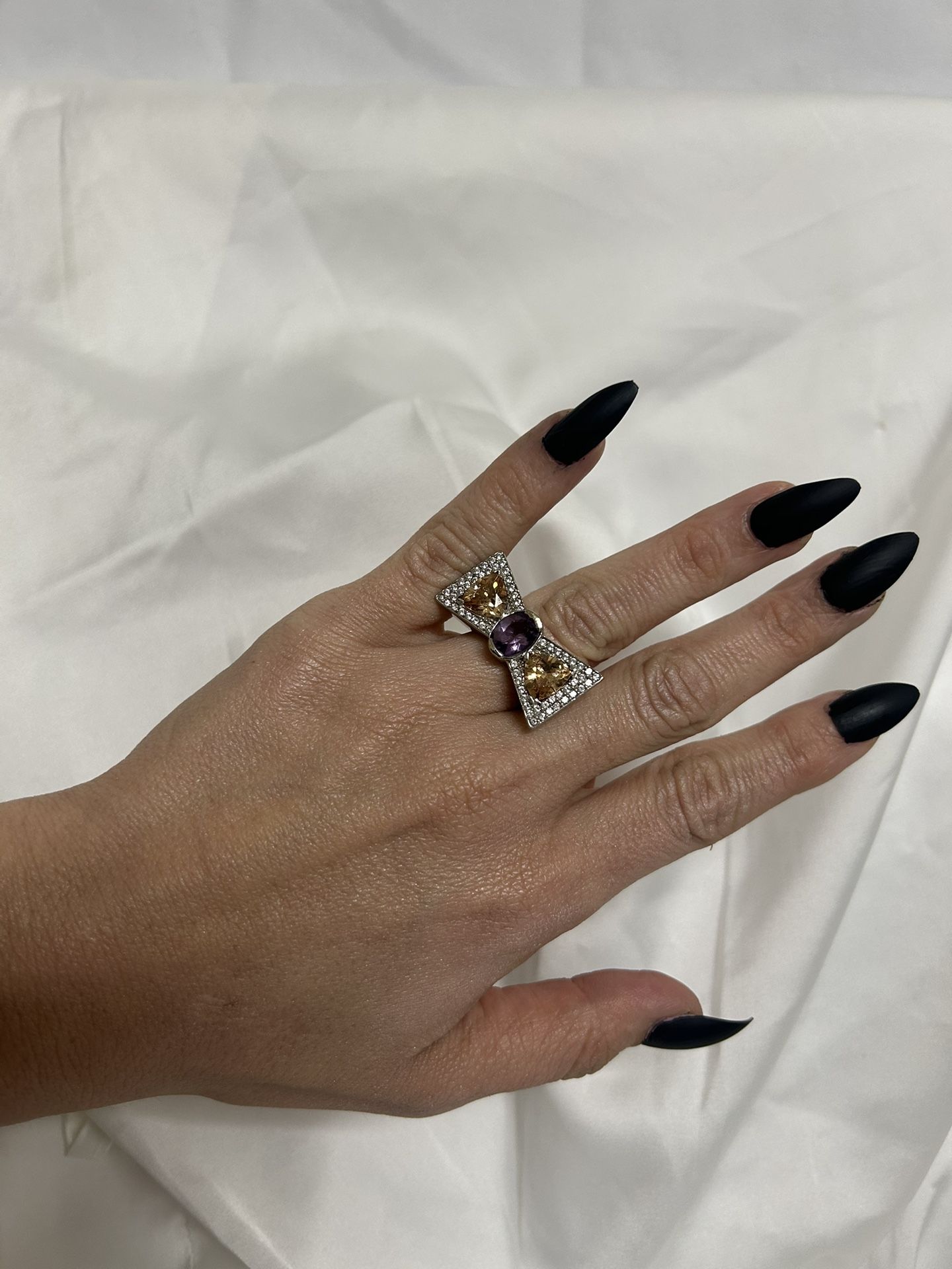 Ring White Gold 14k. Bow