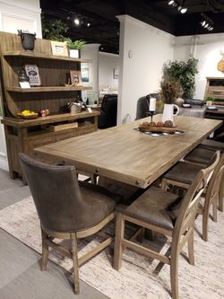 Transitional Rustic 8 Pc Counter High Dining Collection!