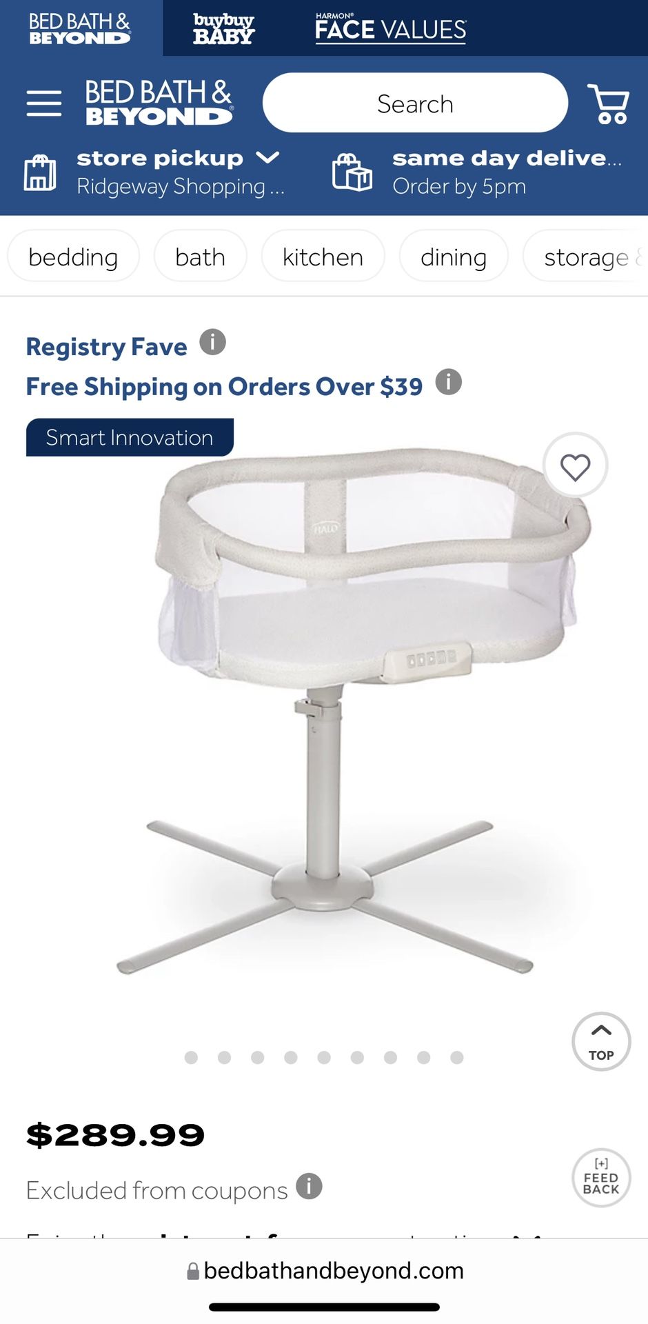 HALO Bassinest Premiere Series Swivel Sleeper in Pebble