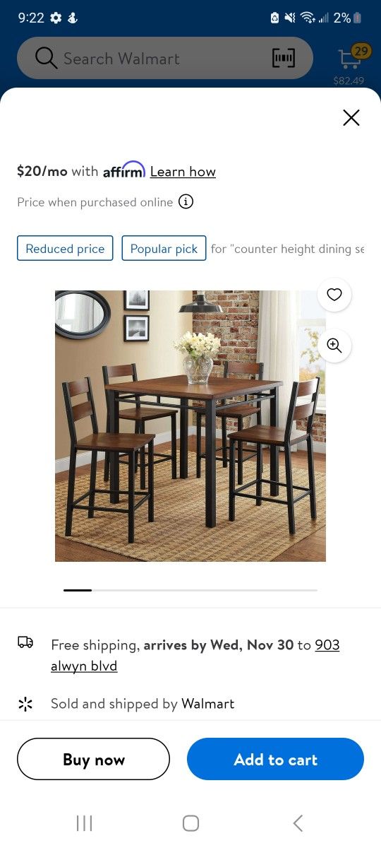 Better Homes.and Gardens Pub Table