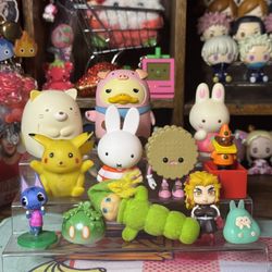 Miscellaneous Figure Lot — Demon Slayer, Pokemon, Animal Crossing, Miffy, Duckoo, Summikogurashi