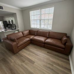 NEW Leather Cloud Couch Modular Sofa