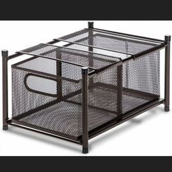 Home Zone Living Tabletop Kitchen Basket Organizer, Pull Out Shelf, Horizontal S