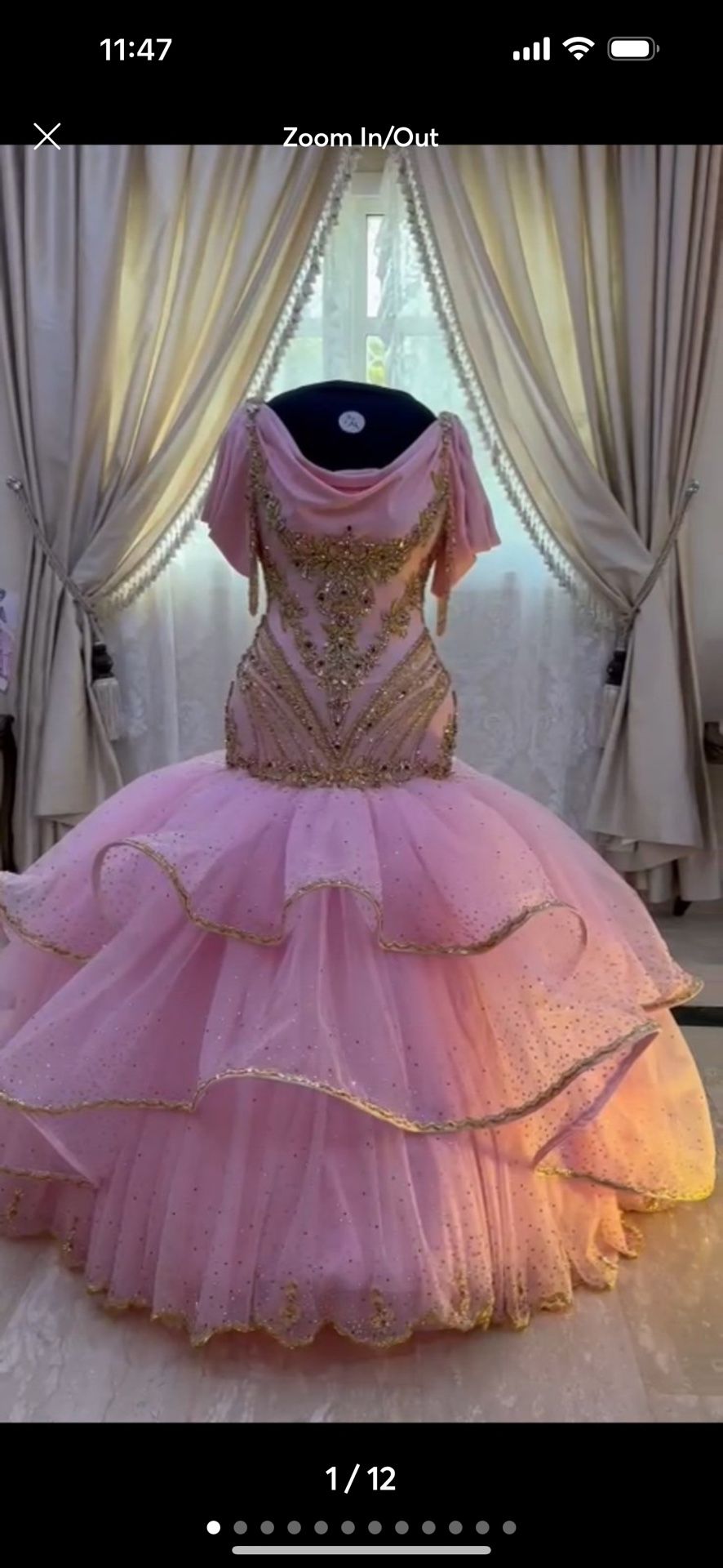 Pink Quinceanera Dress with Matching Accessories