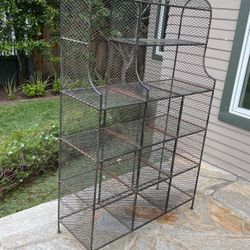 Antique French Backing Shelves Rack 