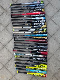 Baseball bats USA approved sizes are shown in the pictures have more equipment available