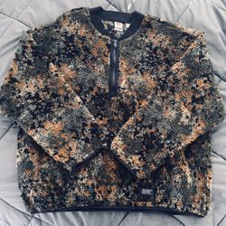 Levis Camo Sherpa Sweater Quarter Zip XL