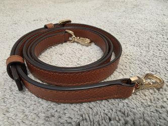 Michael Kors Brown Leather Adjustable Crossbody Purse Replacement Strap Gold
