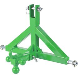 Heavy-Duty 3-Point Quick Hitch Receiver for Category 1 Tractor 2" Multi-Ball Trailer Hitch Towing Hook 6000 lbs Drawbar