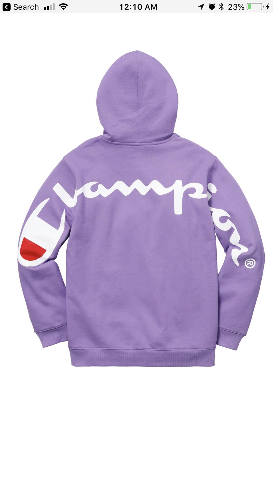 Supreme x Champion hoodie Size M & L Light Purple