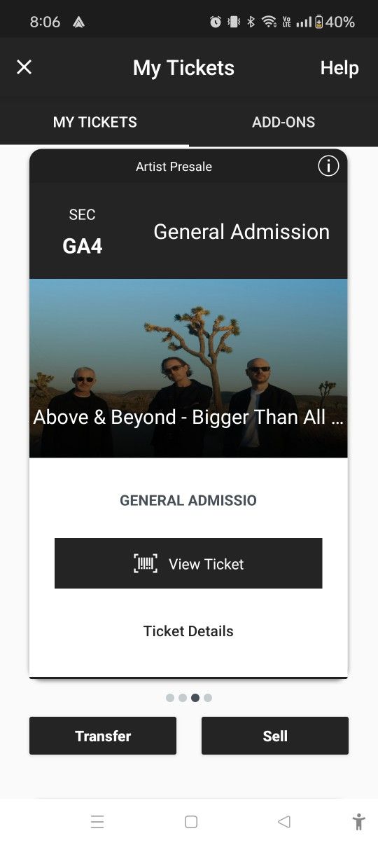 2 Tix Above And Beyond $150
