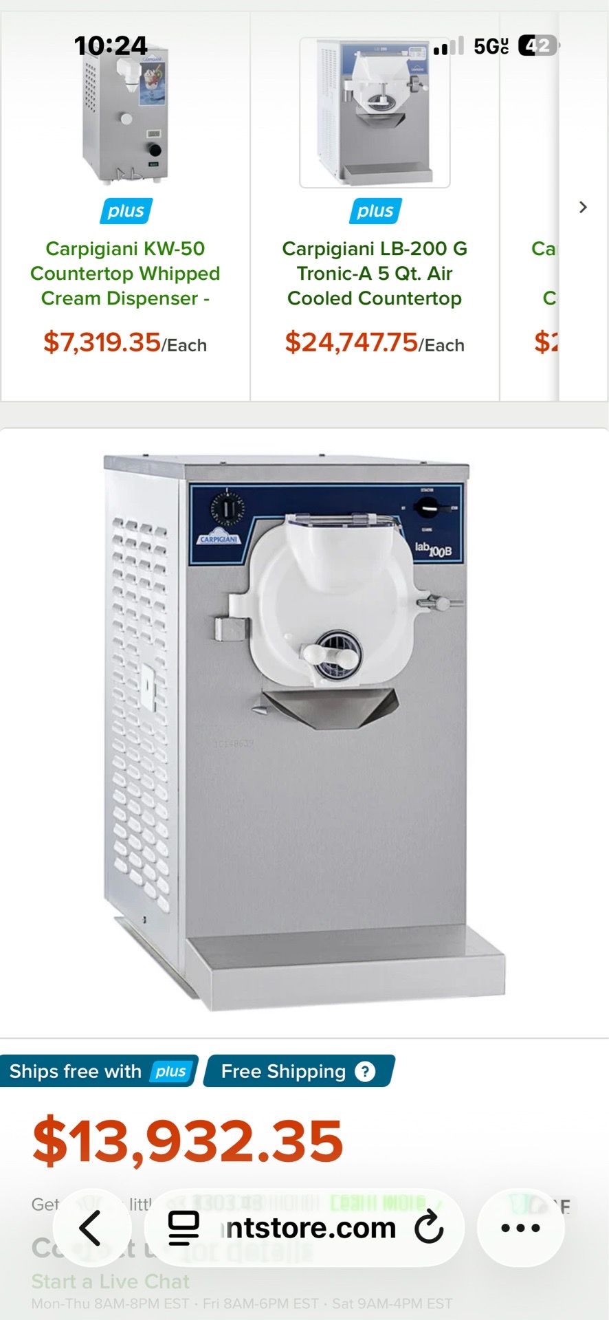 Commercial Ice Cream Makers Carpigiani LB100 B 4 Qt. Air Cooled Countertop Ice Cream / Gelato Batch Freezer - 208-230V