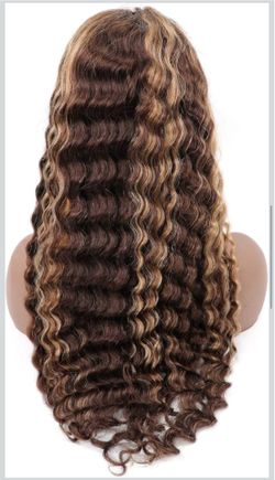 🔥Brand new 🔥 Half Wig Human Hair 1B/30# Highlight Ombre 180% Density 3 In 1 Deep Wave Blonde Half Wig for Black Women Half Curly Wig 20Inch