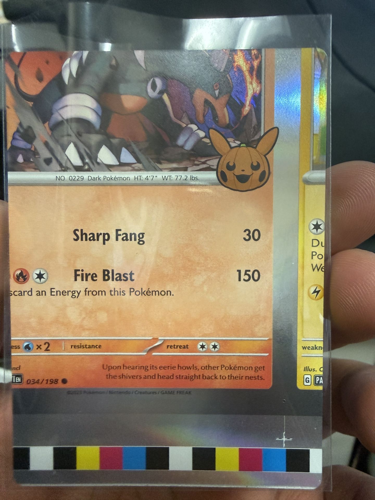 Pokemon Card - Houndoom Miscut Trick or Trade