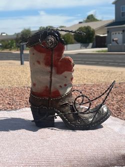 Vintage Western Cowboy Boot Wine Bottle Holder
