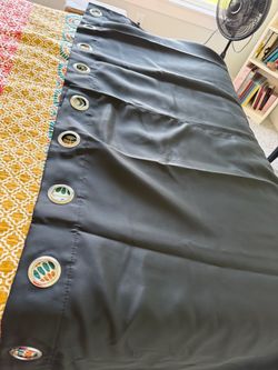 Black Blackout Curtain Panel with Grommets