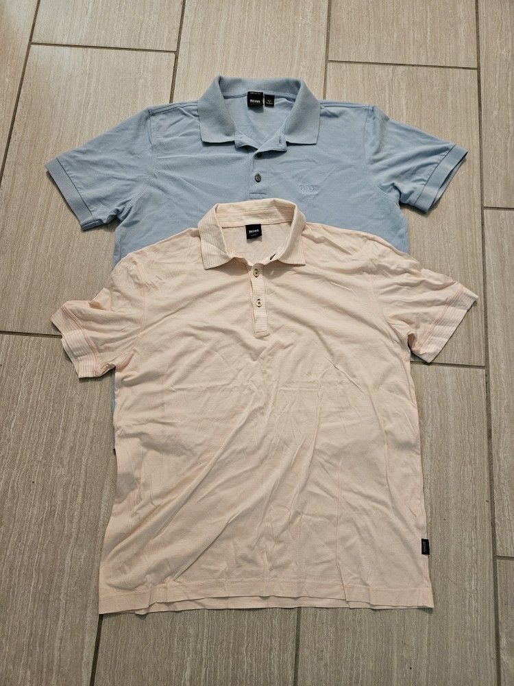 2 Men's Hugo Boss Polo Shirts Size Large