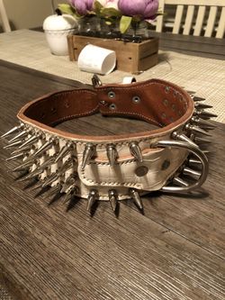 Spike Dog Collars & Harness All Genuine Leather