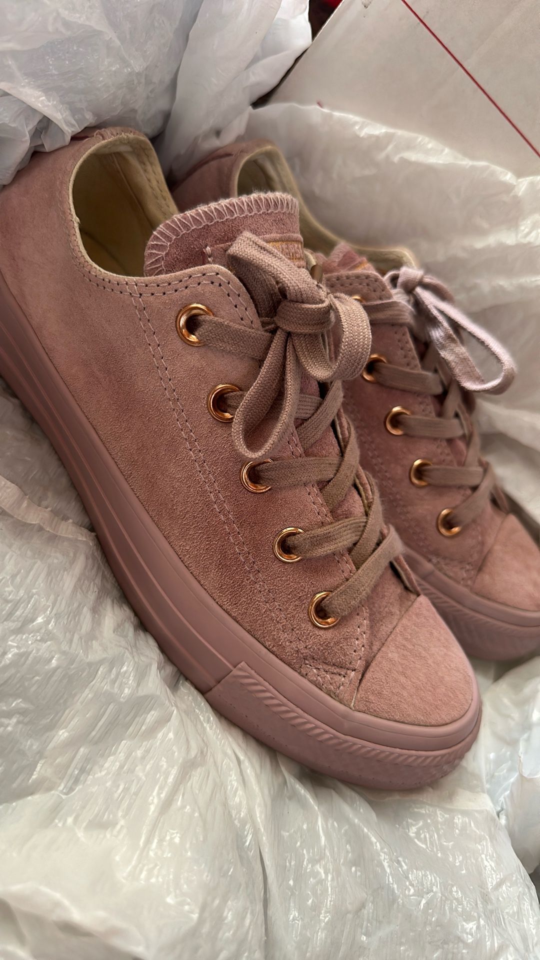Pink And Rose Gold Converse