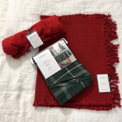 New Threshold Holiday Kitchen Items - Table Runner, Round Tablecloth, Kitchen Rug