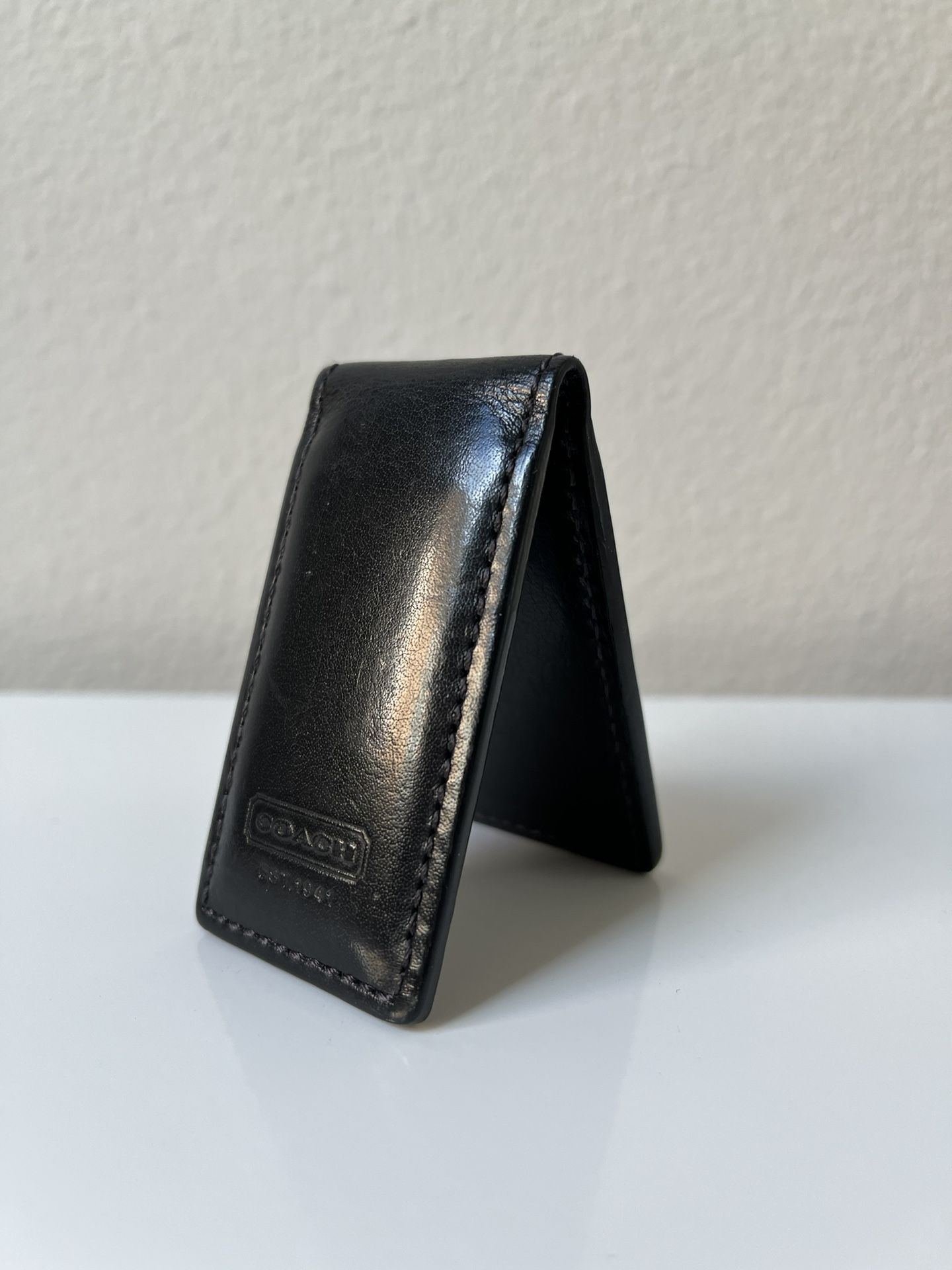 Coach leather money clip 
