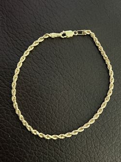 (NOT FOR RESELLERS) 10K 8” 2.4mm REAL GOLD ROPE BRACELET