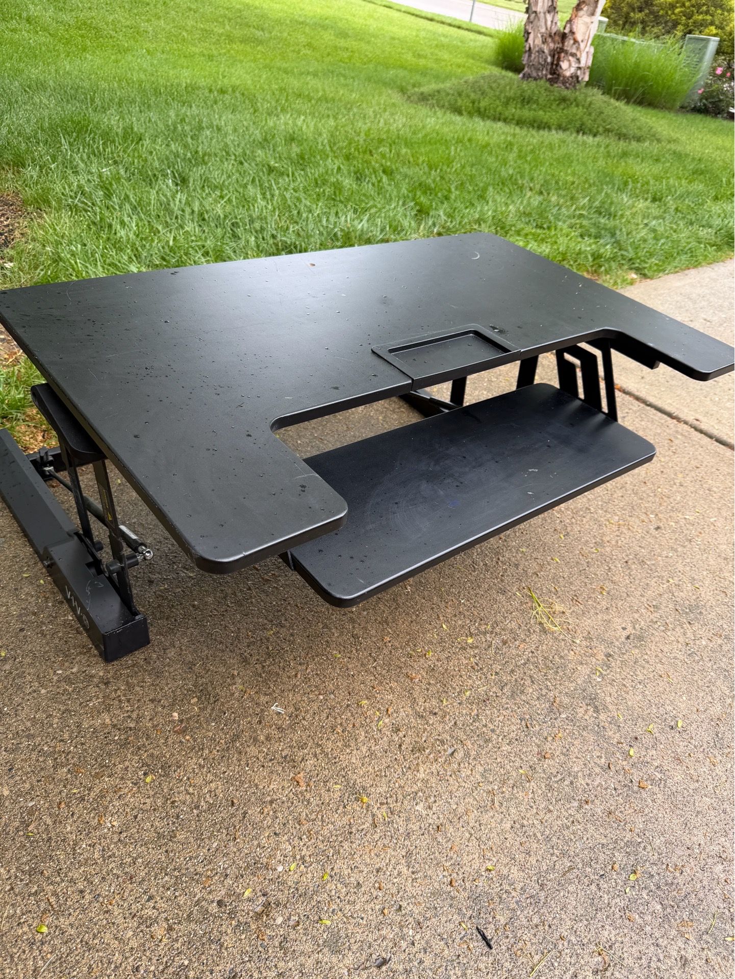 VIVO Dual Monitor Standing Office Desk Riser ~ 36" W, 24" D, 6-17" Tall! A dual-tiered riser designed to sit on top of an existing desk.