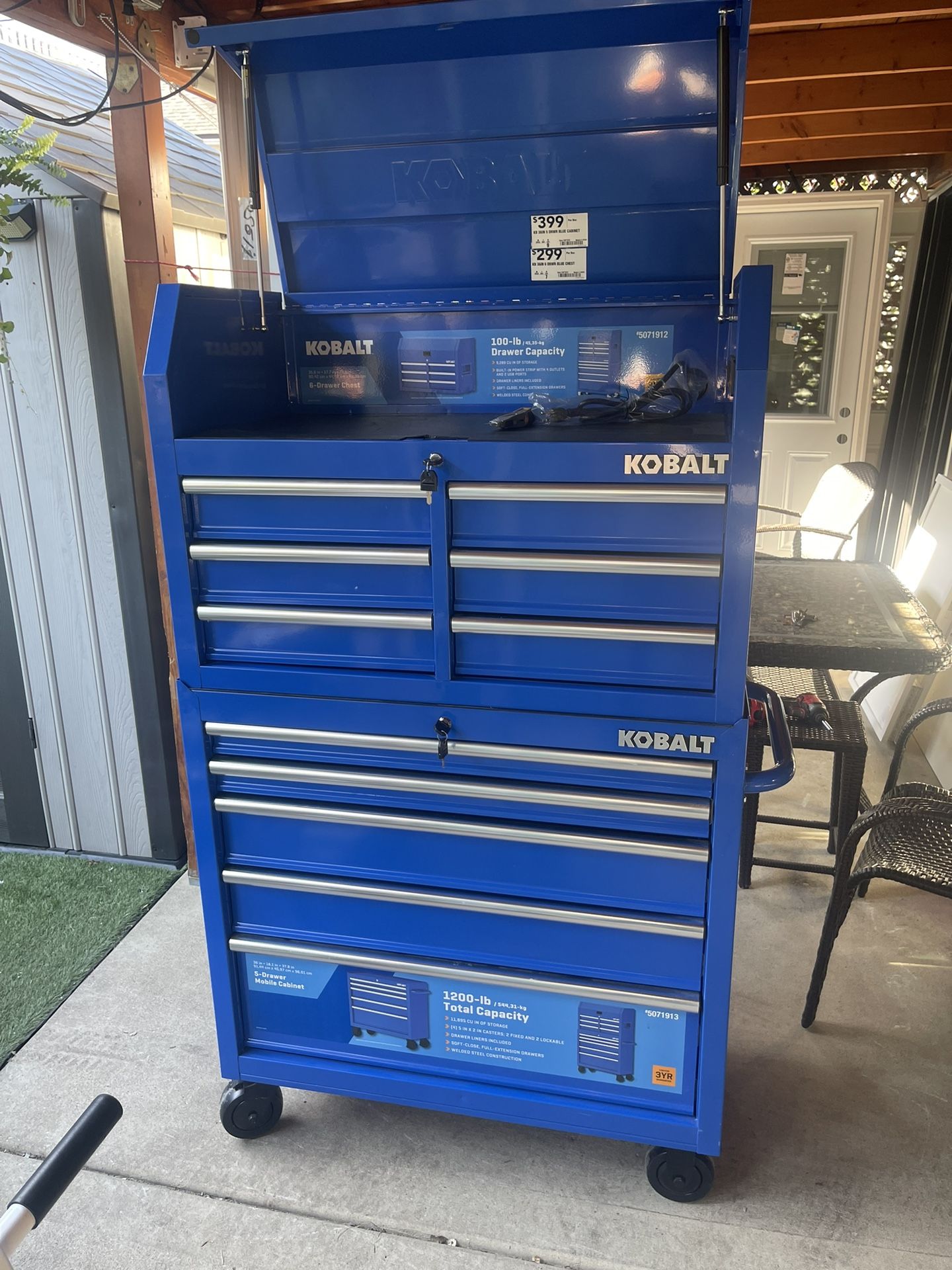 New Tolls Box Kobalt 36 Inch Set $495