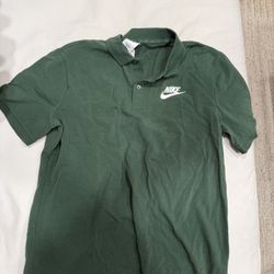 Nike Collared Shirt - Green - Large 