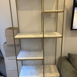 Marble & Brass Shelving Unit - Crate & Barrel