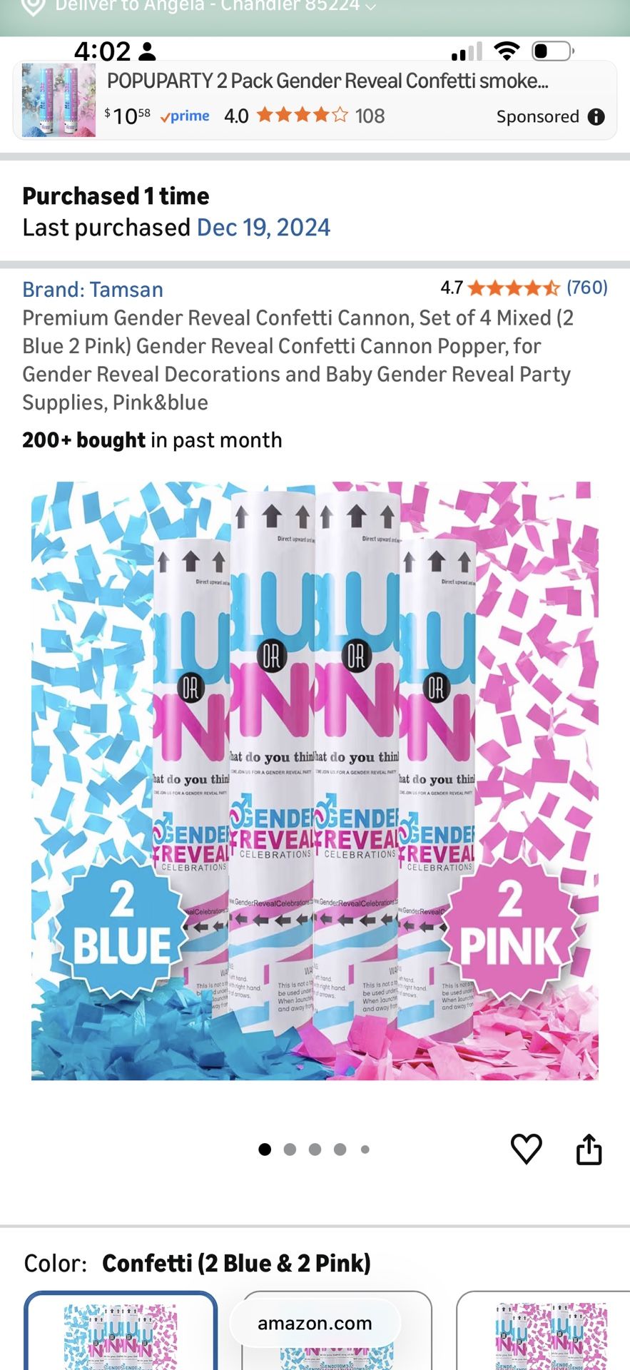 Gender Reveal Poppers