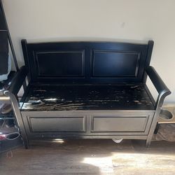 Wood Bench with storage space