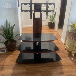 TV Stand With Glass Shelves