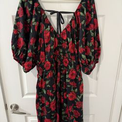 Rose Dress With Tie In Back