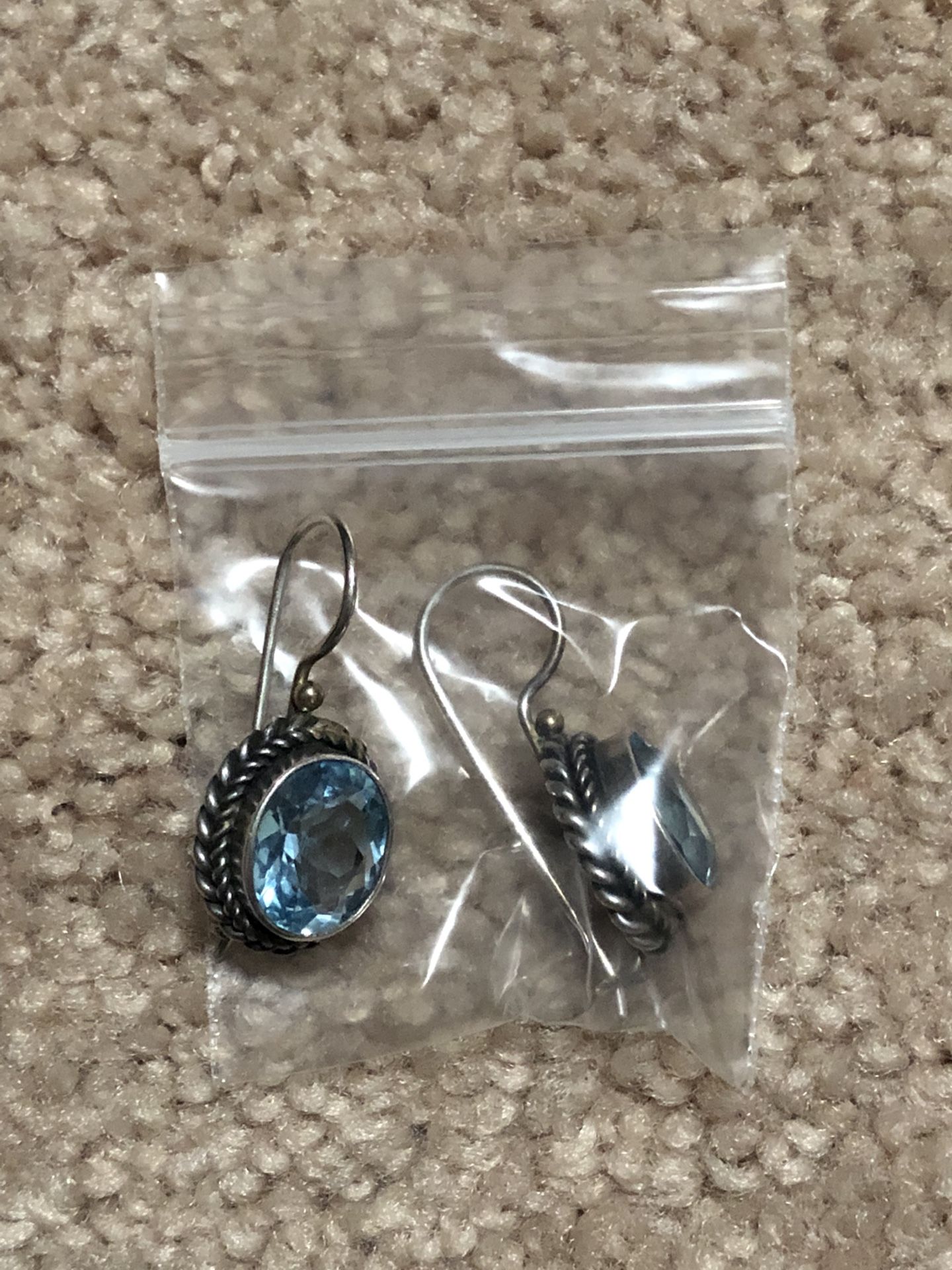 Blue Topaz & Sterling Silver Earrings