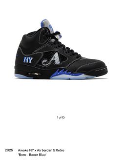 Awake NY × Air Jordan 5 Retro 'Boro - Racer Blue'