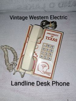 Vintage Western Electric University Of Texas Longhorns Push Button Landline Desk Phone (For Use Or Vintage Decor)
